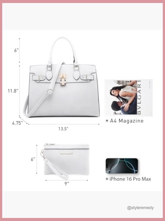 Qiyuer Women Purses And Handbags Set Ladies Top Handle  Vegan Leather Satchel Tote with Matching Clutch Wallet Set